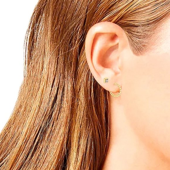 ALLSAINTS Square Stud & Huggie Earrings Set - Picture 2 of 8